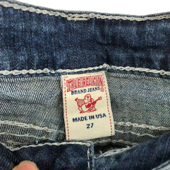 True Religion Vintage Wash Y2K low rise boot cut blue jeans 27 - Picture 5 of 16